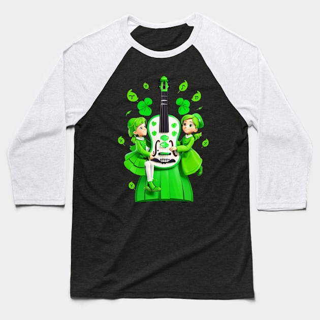 Feel the Rhythm of Traditional St. Patrick's Day Music Baseball T-Shirt by benzshope